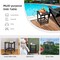 15 Inch Patio Square Wooden Slat End Side Coffee Table for Garden